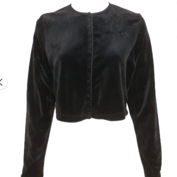 Hard Tail Velour Cropped Snaps Cardigan Good Condition - Picture 2 of 7